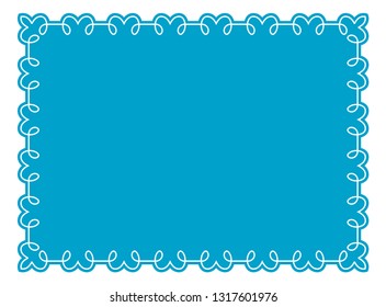 Vector blue border frame. May be used in advertising, packaging design, as a sign, a sticker label etc.