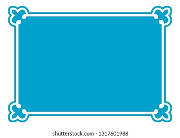 Vector blue border frame. May be used in advertising, packaging design, as a sign, a sticker label etc.