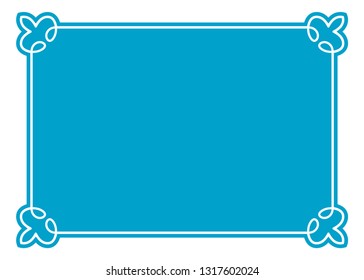 Vector blue border frame. May be used in advertising, packaging design, as a sign, a sticker label etc.