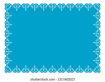 Vector blue border frame. May be used in advertising, packaging design, as a sign, a sticker label etc.