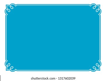 Vector blue border frame. May be used in advertising, packaging design, as a sign, a sticker label etc.