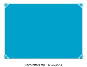 Vector blue border frame. May be used in advertising, packaging design, as a sign, a sticker label etc.