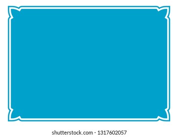 Vector blue border frame. May be used in advertising, packaging design, as a sign, a sticker label etc.