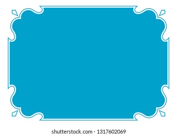 Blue Border Frame Deco Vector Label Stock Vector (Royalty Free ...