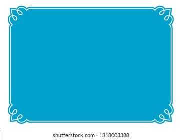 Vector blue border frame. May be used in advertising, packaging design, as a sign, a sticker label etc.