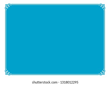 Vector blue border frame. May be used in advertising, packaging design, as a sign, a sticker label etc.