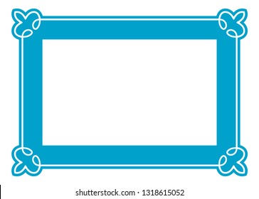 Vector blue border frame. May be used in advertising, packaging design, as a sign, a sticker label etc.