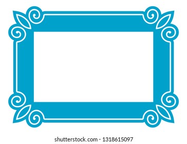 Vector blue border frame. May be used in advertising, packaging design, as a sign, a sticker label etc.