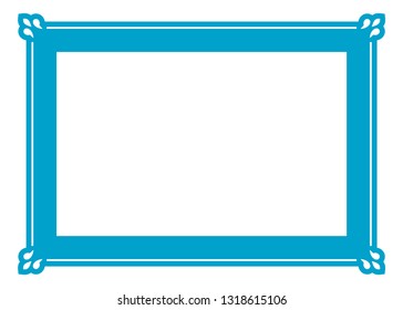 Vector blue border frame. May be used in advertising, packaging design, as a sign, a sticker label etc.