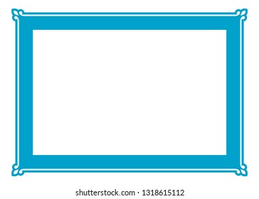 Vector blue border frame. May be used in advertising, packaging design, as a sign, a sticker label etc.