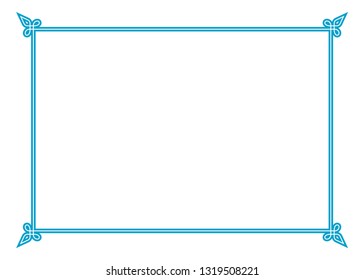Vector blue border frame. May be used in advertising, packaging design, as a sign, a sticker label etc.
Laser cut ready