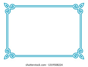 Blue Border Frame Deco Vector Label Stock Vector (Royalty Free ...