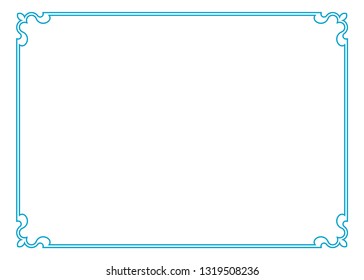 Vector blue border frame. May be used in advertising, packaging design, as a sign, a sticker label etc.
Laser cut ready