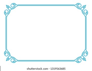 Blue Border Frame Deco Vector Label Stock Vector (Royalty Free ...