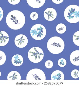 Vector Blue botanical Surface Pattern Seamless pattern