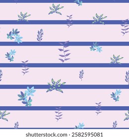 Vector Blue botanical Surface Pattern Seamless pattern