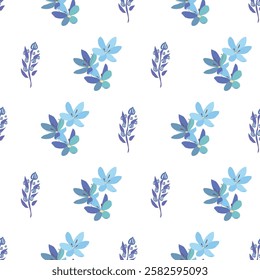 Vector Blue botanical Surface Pattern Seamless pattern