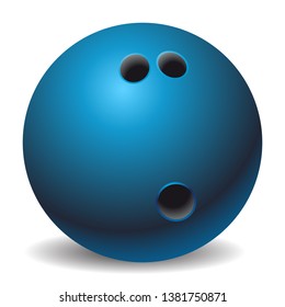 Vector Blue Bowling Ball with Shadow