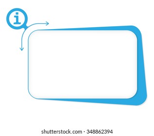 Vector blue box to fill your text and info icon
