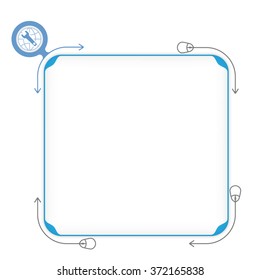 Vector blue box to fill your text and spanner