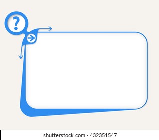 Vector blue box to fill your text and question mark