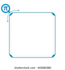Vector blue box to fill your text and pi symbol