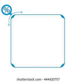 Vector blue box to fill your text and percent symbol