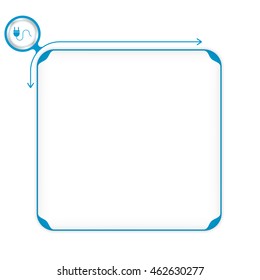 Vector blue box to fill your text and energy symbol