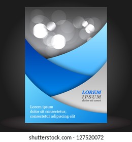 Vector blue brochure cover design. EPS 10