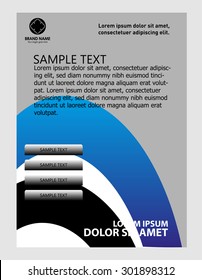 Vector blue brochure cover design
