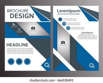 Vector blue brochure Flyer design Layout template, size A4,
