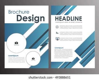 Vector  blue Brochure Flyer design Layout template
