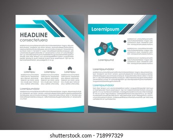 Vector Blue Brochure Flyer design Layout template