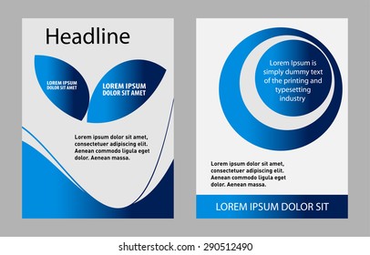 Vector blue brochure and flyer template design
