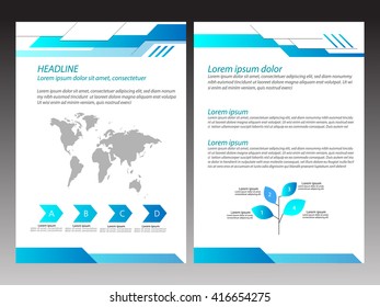 Vector blue Brochure modern design Layout template
