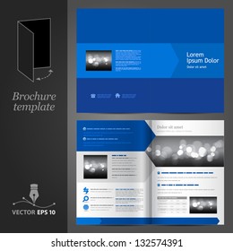 Vector blue brochure template design. EPS 10