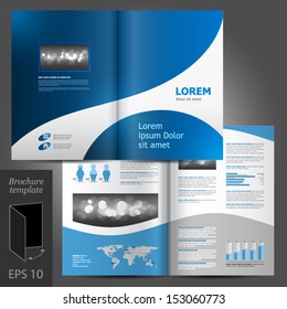 Vector Blue Brochure Template Design. EPS 10