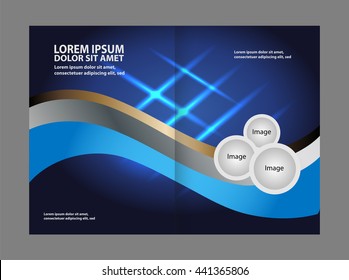 Vector blue brochure template design
