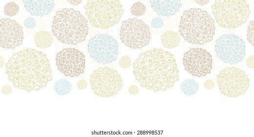 Vector blue brown abstract seaweed texture horizontal border seamless pattern background