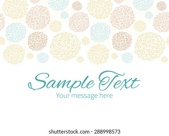 Vector blue brown abstract seaweed texture horizontal border greeting card invitation template