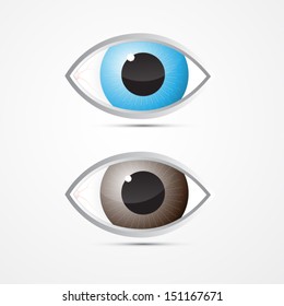 Vector Blue and Brown Eyes