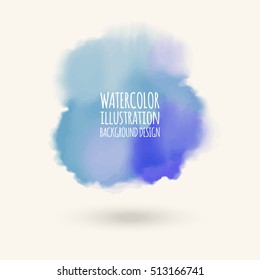 Vector blue brush strokes. Watercolor Grunge isolated elements. Smoke brushes for your design. Freehand. Ink splash. Acrylic stamp. Vector illustration