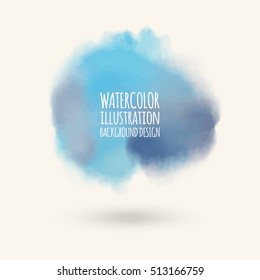 Vector blue brush strokes. Watercolor Grunge isolated elements. Smoke brushes for your design. Freehand. Ink splash. Acrylic stamp. Vector illustration