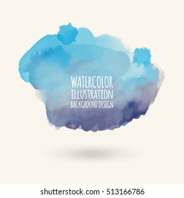 Vector blue brush strokes. Watercolor Grunge isolated elements. Smoke brushes for your design. Freehand. Ink splash. Acrylic stamp. Vector illustration