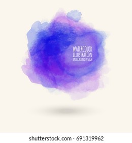 Vector blue brush strokes. Watercolor Grunge isolated elements. Smoke brushes for your design. Freehand. Ink splash. Acrylic stamp. Vector illustration