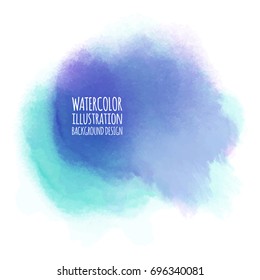 Vector blue brush strokes. Watercolor Grunge isolated elements. Smoke brushes for your design. Freehand. Ink splash. Acrylic stamp. Vector illustration