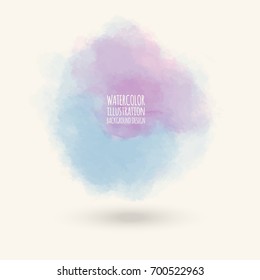 Vector blue brush strokes. Watercolor Grunge isolated elements. Smoke brushes for your design. Freehand. Ink splash. Acrylic stamp. Vector illustration