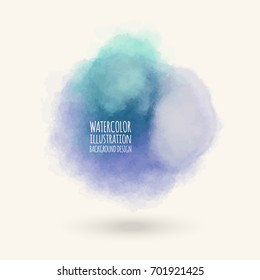 Vector blue brush strokes. Watercolor Grunge isolated elements. Smoke brushes for your design. Freehand. Ink splash. Acrylic stamp. Vector illustration