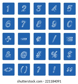 Vector blue brush style , Brush stroke number, Vector illustration