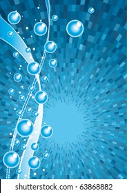 Vector blue Bubbles with shine blue background